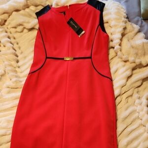 Jones New York Red and Black Mini Dress